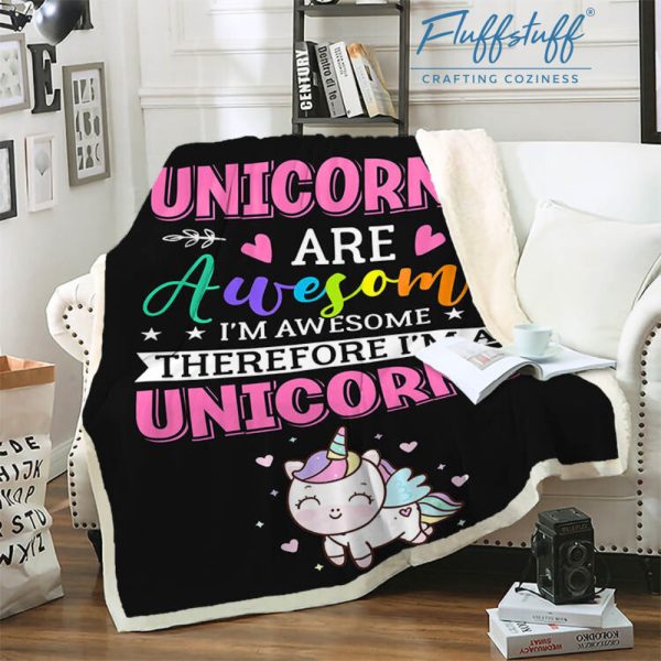 UNICORNS ARE AWESOME • Fluffstuff® Velvet Sherpa Blanket
