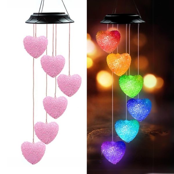 SOLAR LED GARDEN LANTERN • RAINBOW HEARTS
