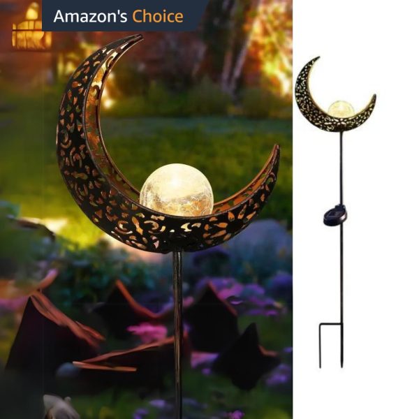 SOLAR LED GARDEN STAKE • ANTIQUE CRESCENT