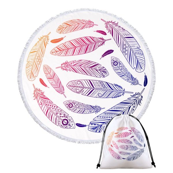 FEATHERS • XXL ROUND BEACH TOWEL