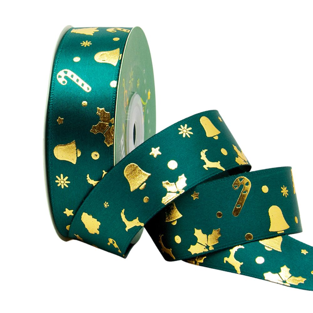 Christmas Green Grosgrain 25mm