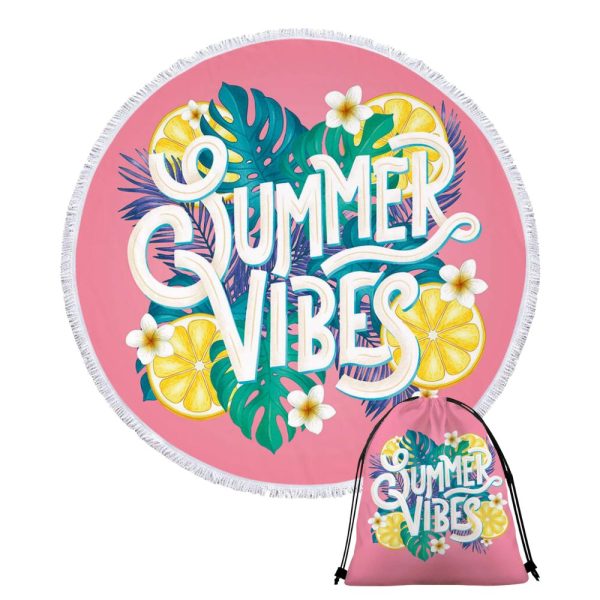 SUMMER VIBES • XXL ROUND BEACH TOWEL