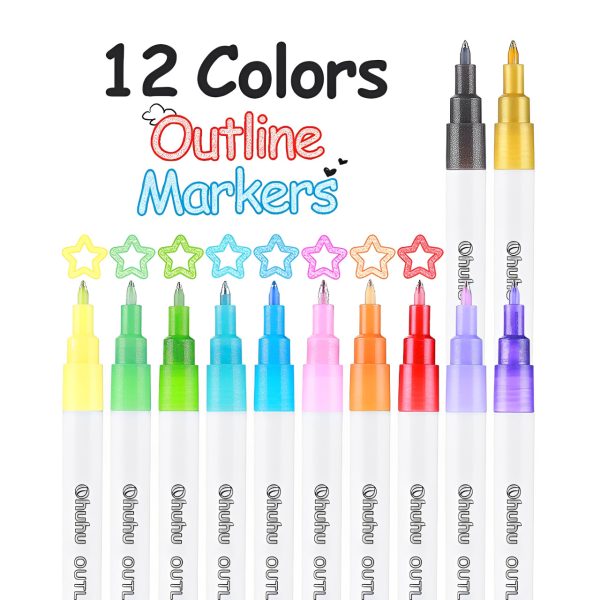 MAGIC MARKERS SET • 12 GLITTERY COLORS