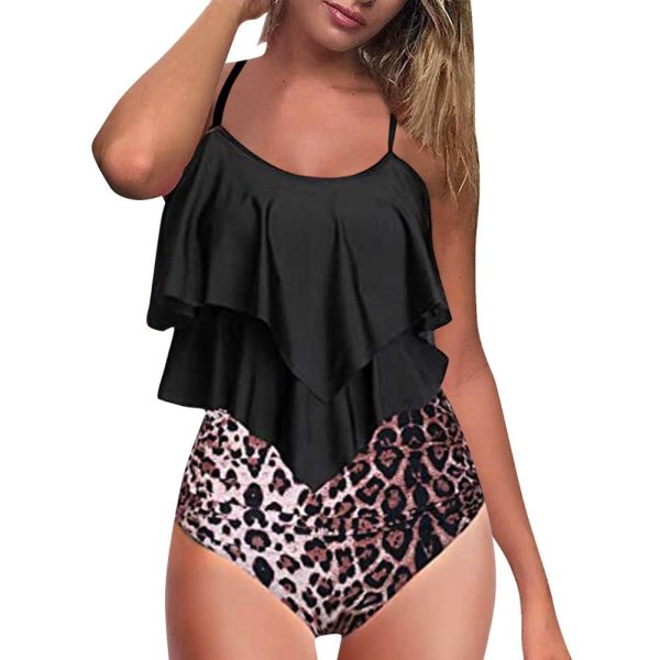 Women 2-Piece Swimwear • Black Leopard