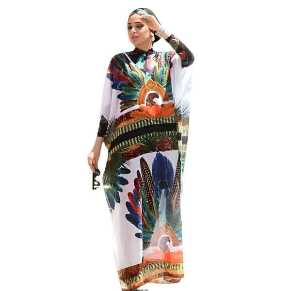 3Pc Burkini Set + Chiffon Dress • Spandex Lycra Fabric • Colorful