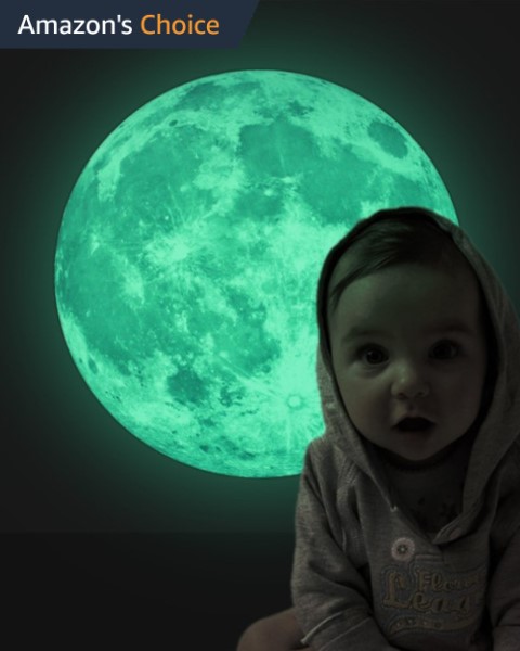 3D Moon • Glow-in-the-Dark Sticker
