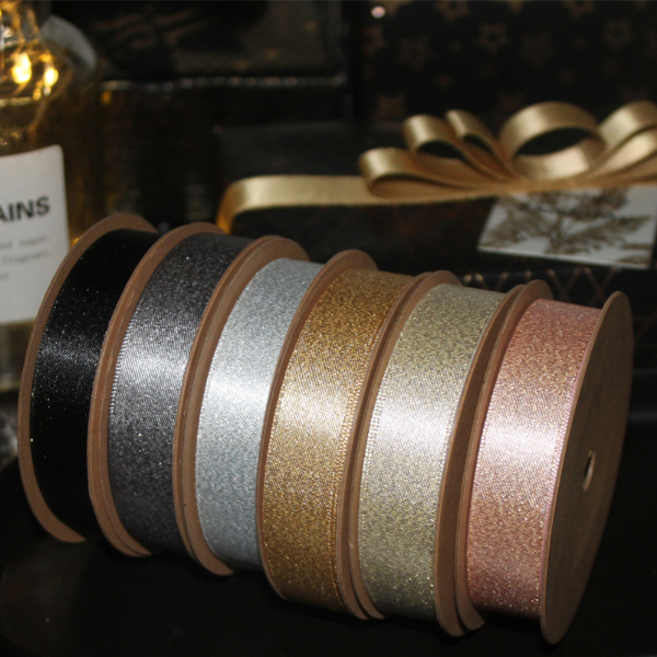 Luxury Gold-Infused 16mm Satin Ribbons
