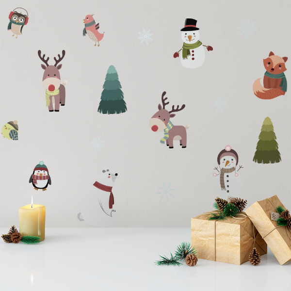 Snowman & Animals • Sticker Set