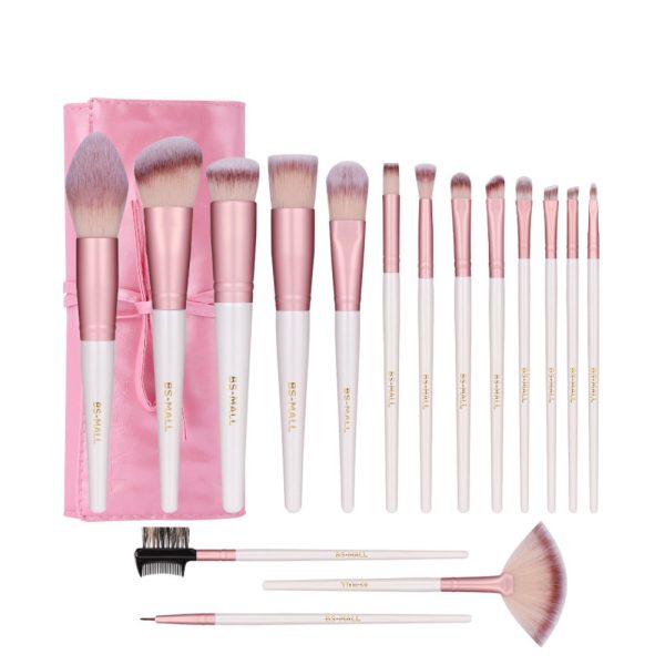 16PC ROSE GOLD WHITE SPECIAL MAKEUP BRUSH SET • WITH ORGANIZER BAG