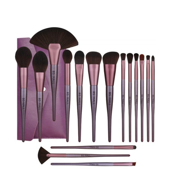 16PC VIOLET MAKEUP BRUSH SET • WITH PURSE
