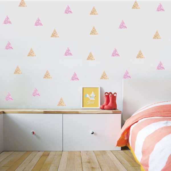 Gold & Pink Triangles • Sticker Set