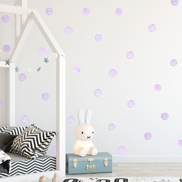 Water Color Purple Dots •  Sticker Set