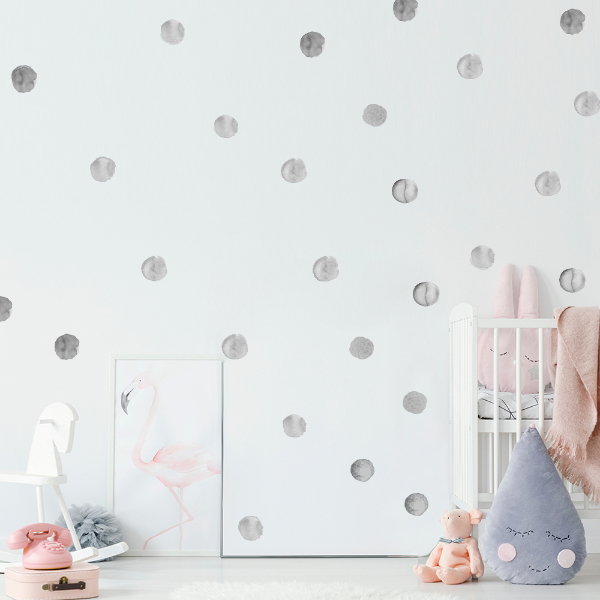 Water Color Grey Dots • Sticker Set
