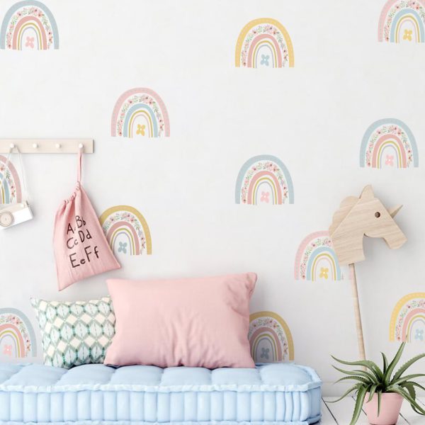 Pastel Flower Rainbows • Sticker Set