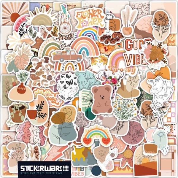 RETRO BOHO • 100PC STICKERWARE BAG