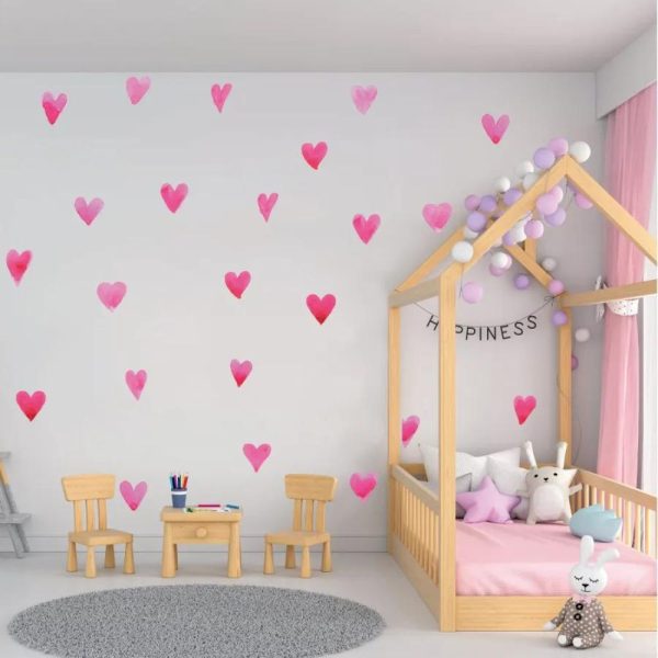 Water Colors Red Hearts II • Sticker Set