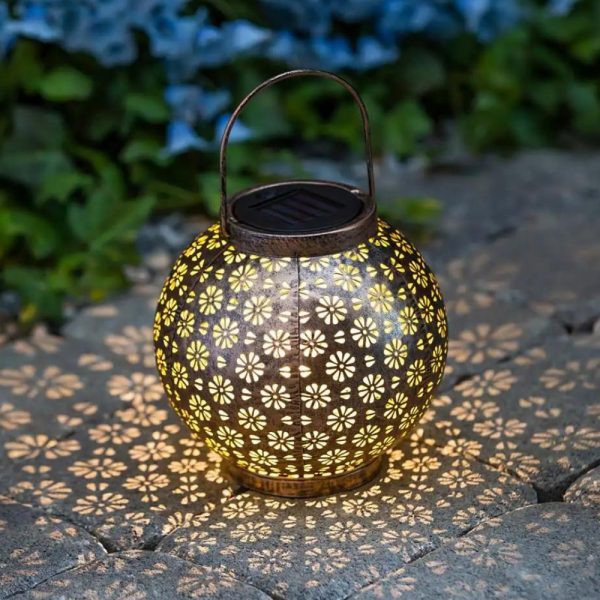 SOLAR LED GARDEN LANTERN • FLORAL BALL