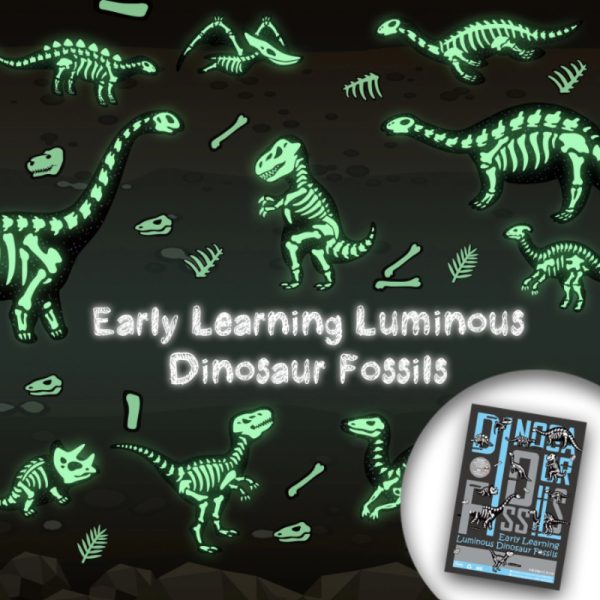 Dino Fossils • Glow-in-the-Dark Educational Sticker Set