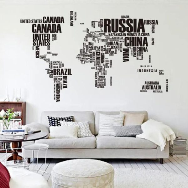 World Map In Words • Sticker Set