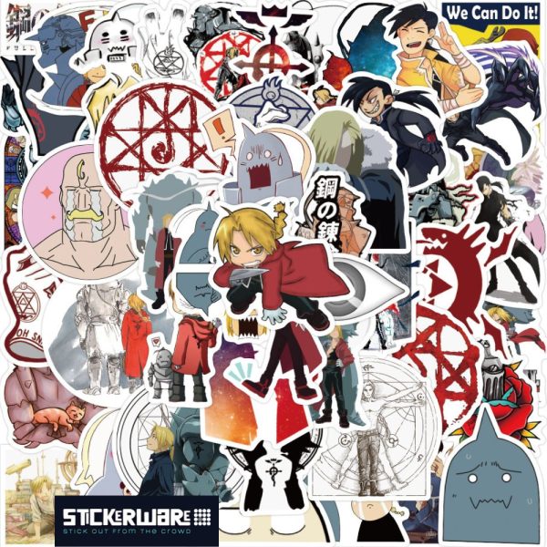 FULL METAL ALCHEMIST ANIME • 50PC STICKERWARE BAG