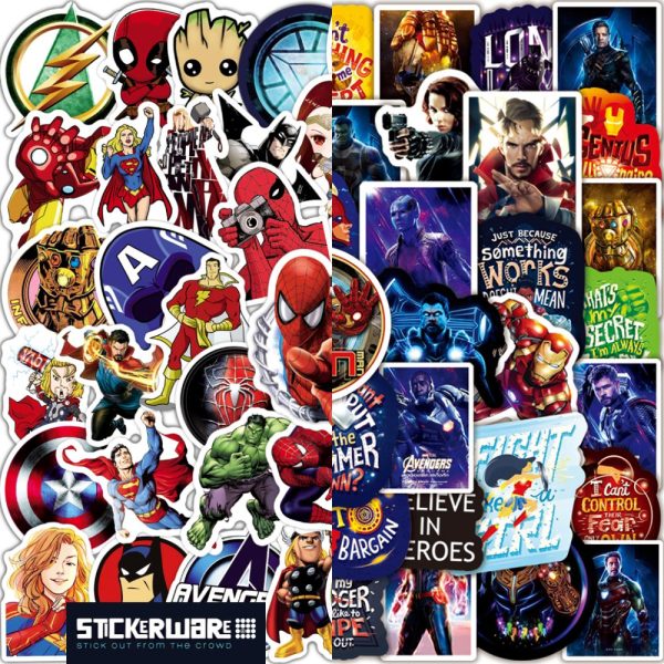 SUPERHEROES • 100PC STICKERWARE BAG