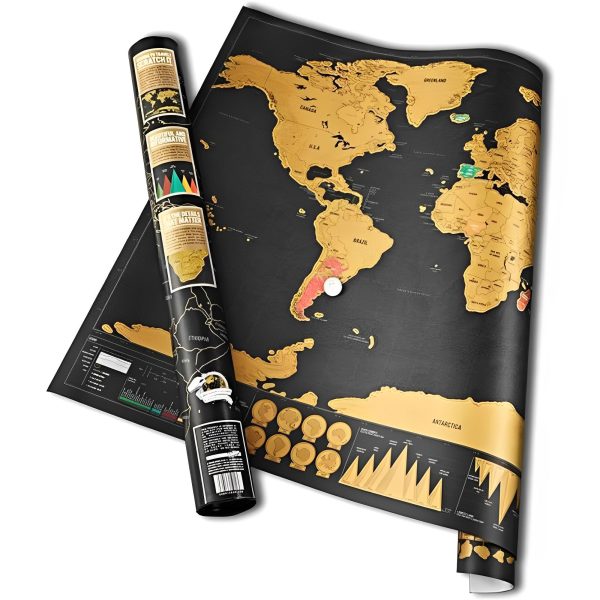 Scratch World Map Sticker • Deluxe Travel Edition