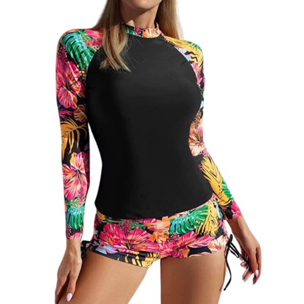 Women 2-Piece Swimwear Rash Guard UPF50+ • Tropical Colors
