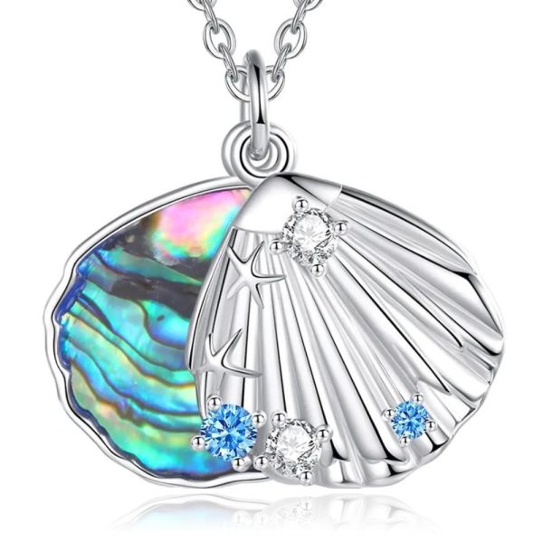 Seashell • Rhodium Plated 925 Sterling Silver Mother of Pearl Necklace