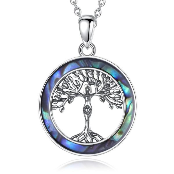 Source of Life III • Rhodium Plated 925 Sterling Silver Mother of Pearl Necklace