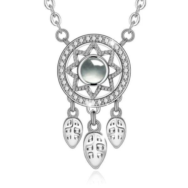 Dream Catcher • Rhodium Plated 925 Sterling Silver Nano Projection Necklace