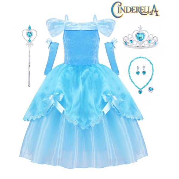 CINDERELLA • Deluxe Girls Costume with Accessories