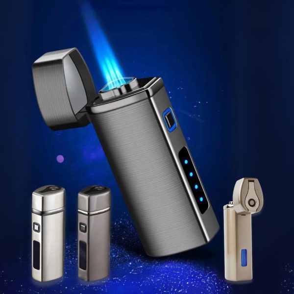 DELUXE ELECTRONIC TRIPLE JET CIGAR LIGHTER WITH PUNCHER
