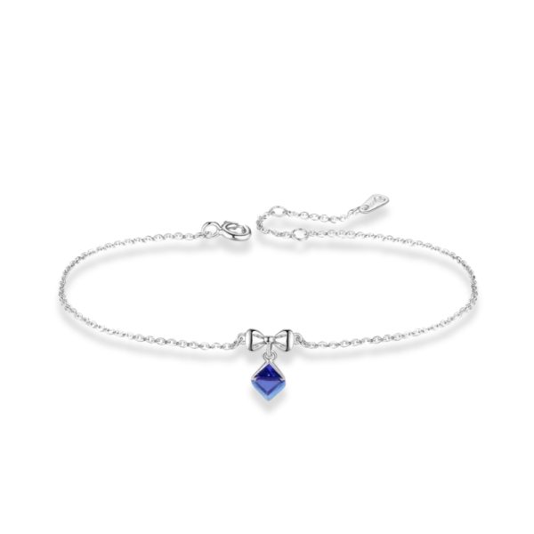 Little Cube • Rhodium Plated 925 Sterling Silver Bracelet with Swarovski Elements