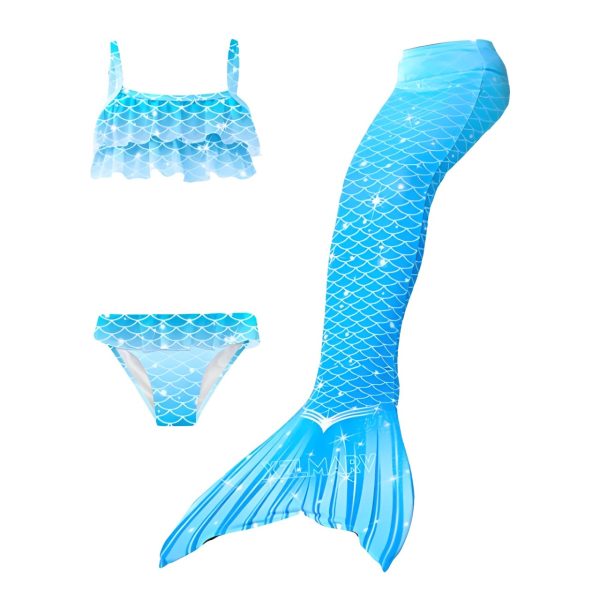 Girls 3-Piece Mermaid Swimwear • Blue