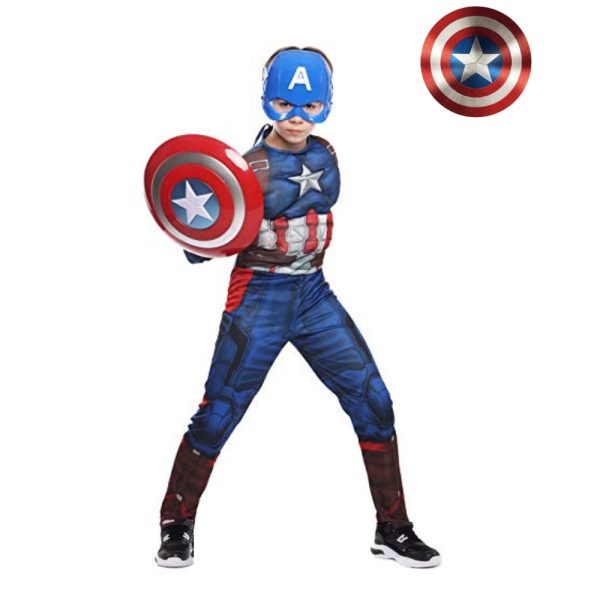 CAPTAIN AMERICA • Deluxe Boys Costume with Accessories